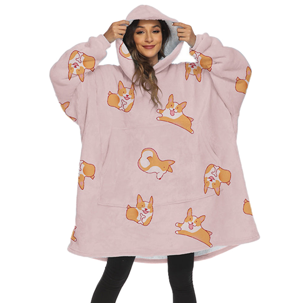 Sherpa Blanket Hoodie Blanket Style 4