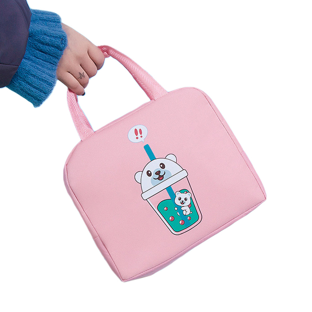 2X Insulated Lunch Bag Pink Navy Blue Small Size