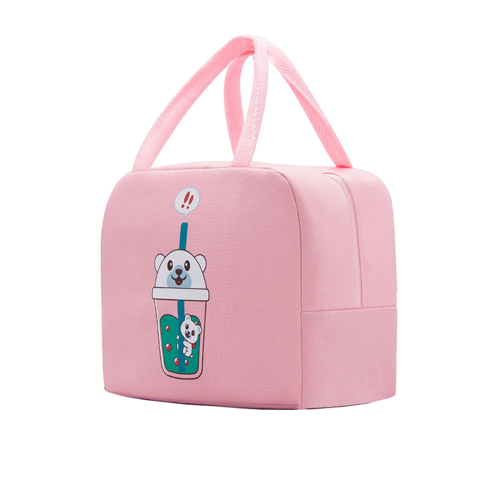 2X Insulated Lunch Bag Pink Navy Blue Small Size