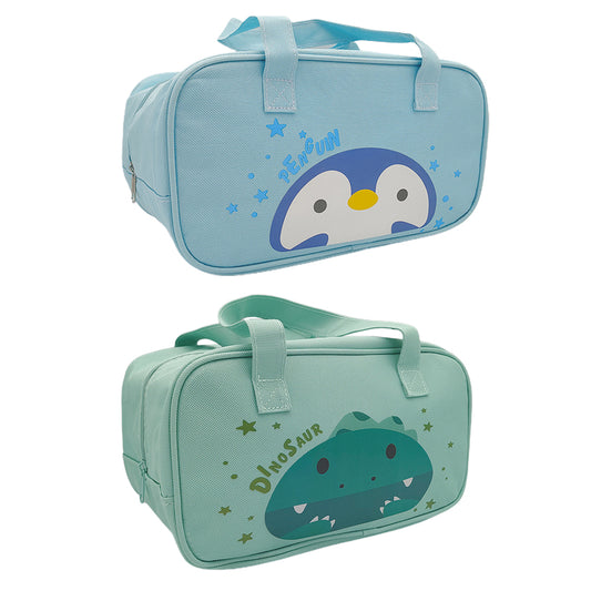 2X Insulated Lunch Bag Green Blue Large Size