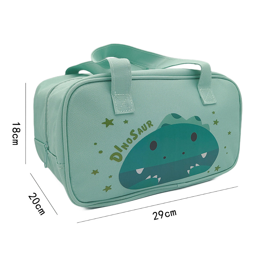 2X Insulated Lunch Bag Green Blue Large Size