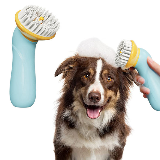 1X Pet Bath Grooming Brush with Shampoo Dispenser