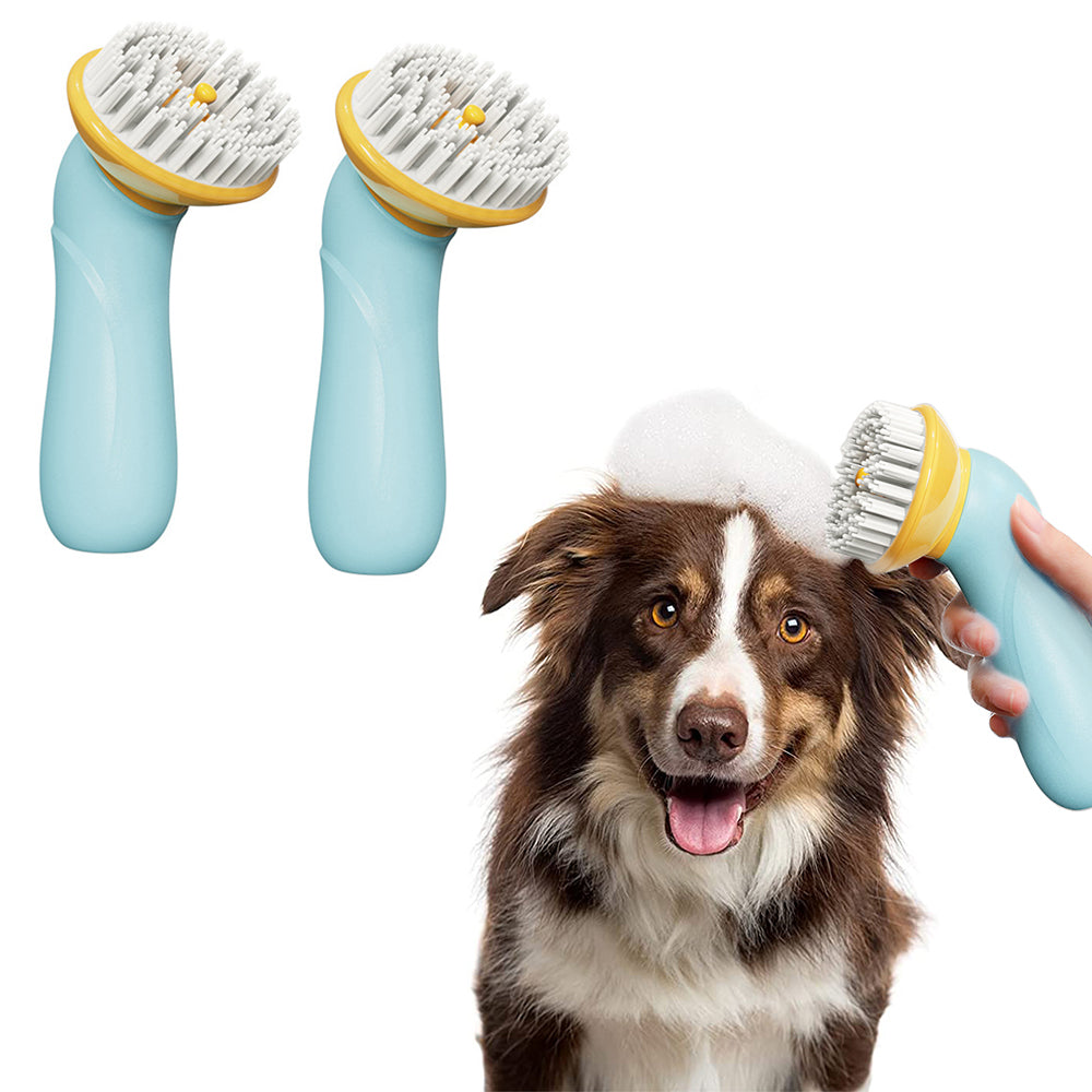 2X Pet Bath Grooming Brush with Shampoo Dispenser