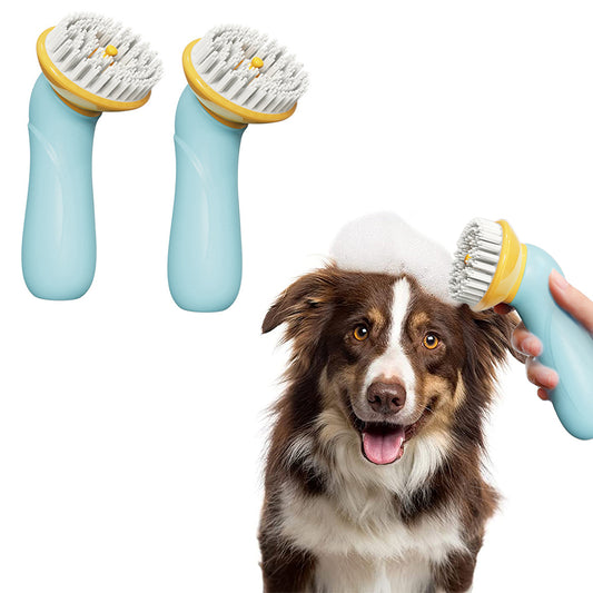 2X Pet Bath Grooming Brush with Shampoo Dispenser