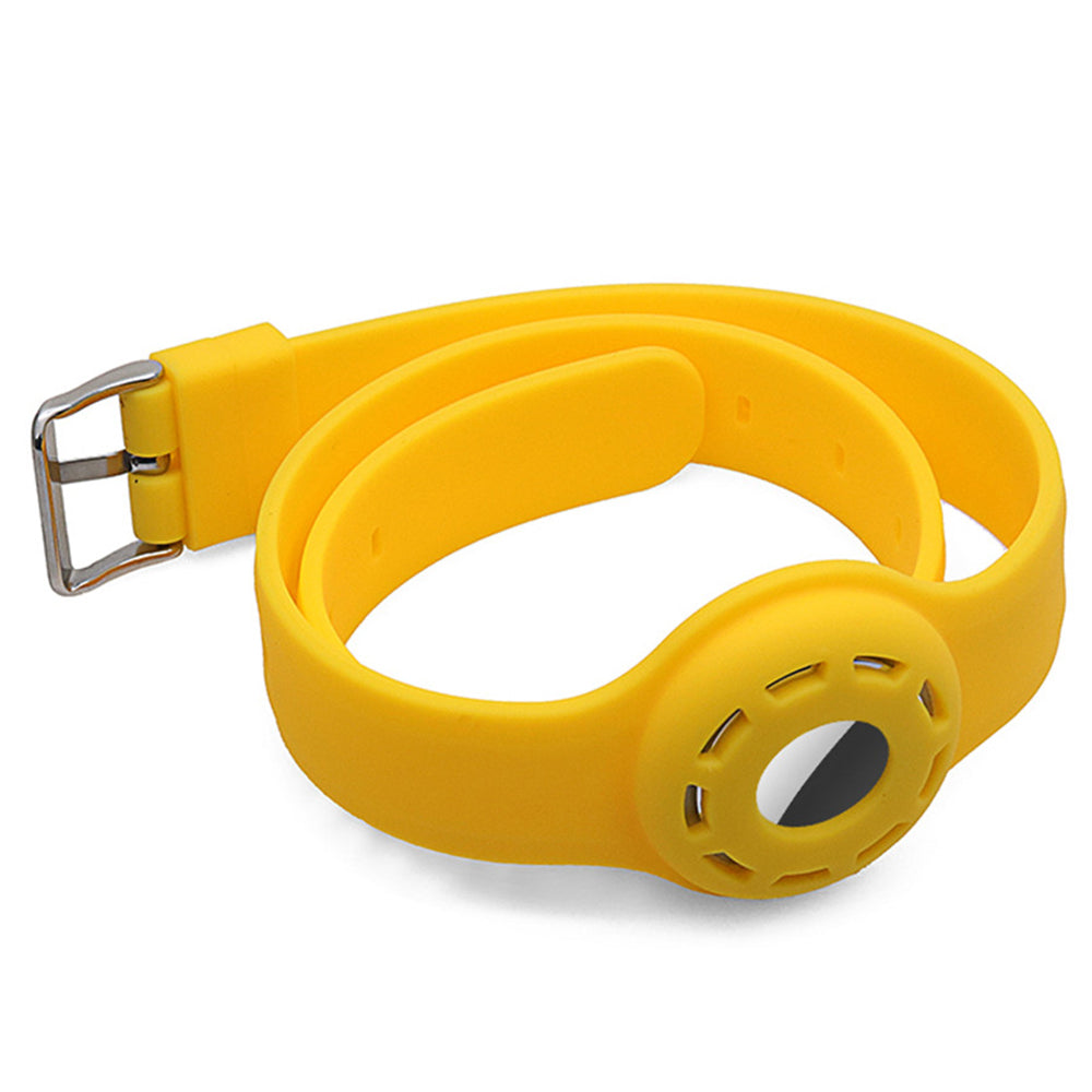 2X Silicone Pet Collar with Protective Case for AirTag Green Yellow