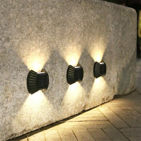 4Pcs Solar Wall Lamp Garden Night Lights Warm Lights
