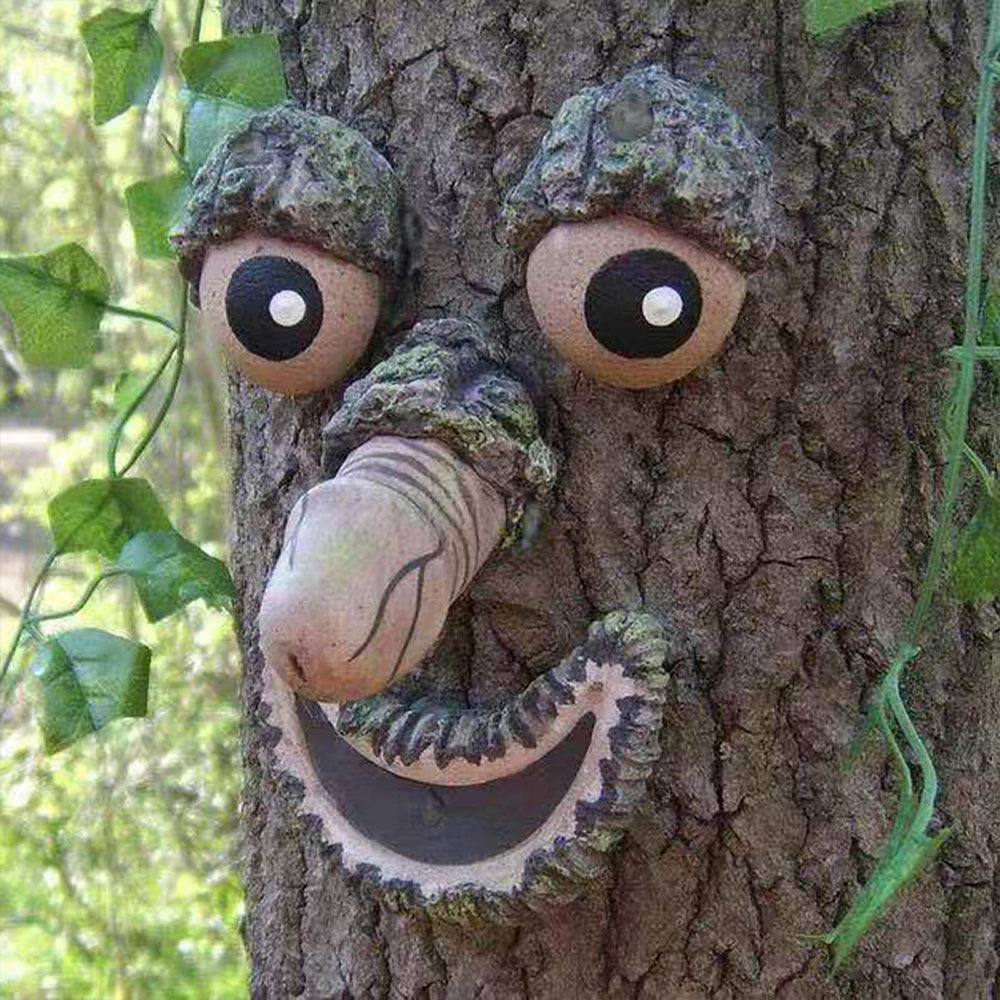 1X Tree Face Decor Tree Hugger Sculpture