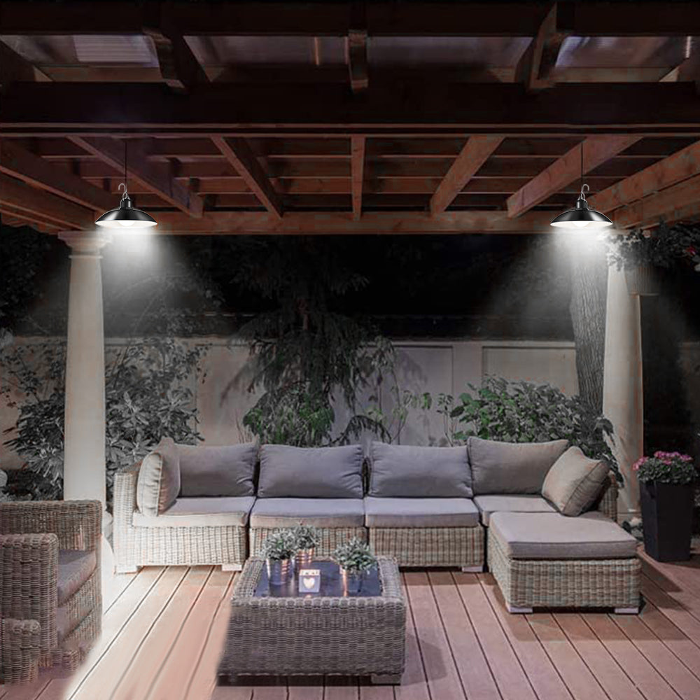 Solar Shed Lights Hanging Light with Remote Control White