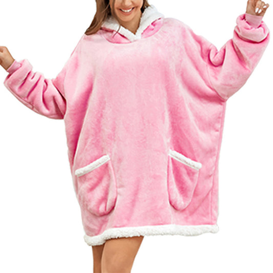 Sherpa Hoodie Blanket Pink