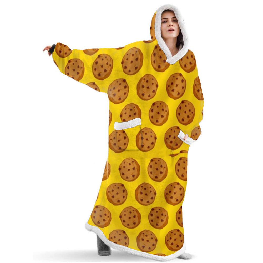 Unisex Sherpa Hoodie Blanket Yellow