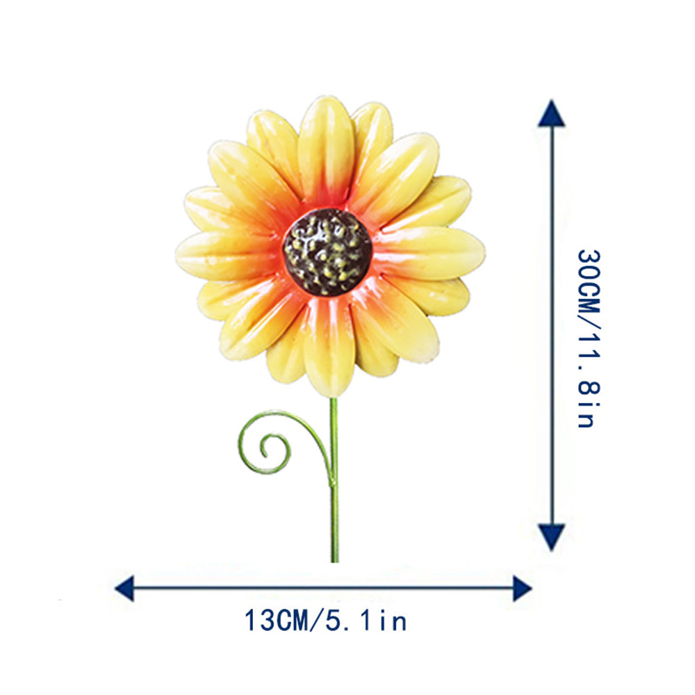 6Pcs Flower Shaped Garden Statues Metal Sculptures