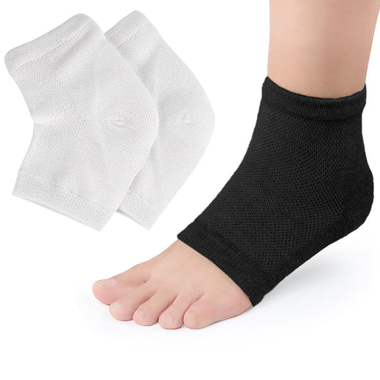 Two Pairs Gel Foot Heel Moisturizing Socks Black White