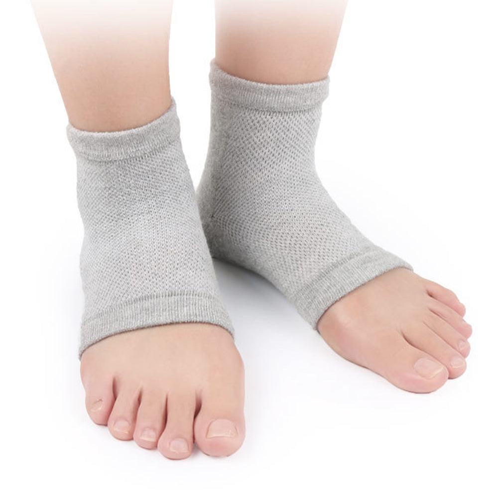 Two Pairs Gel Foot Heel Moisturizing Socks Black Grey