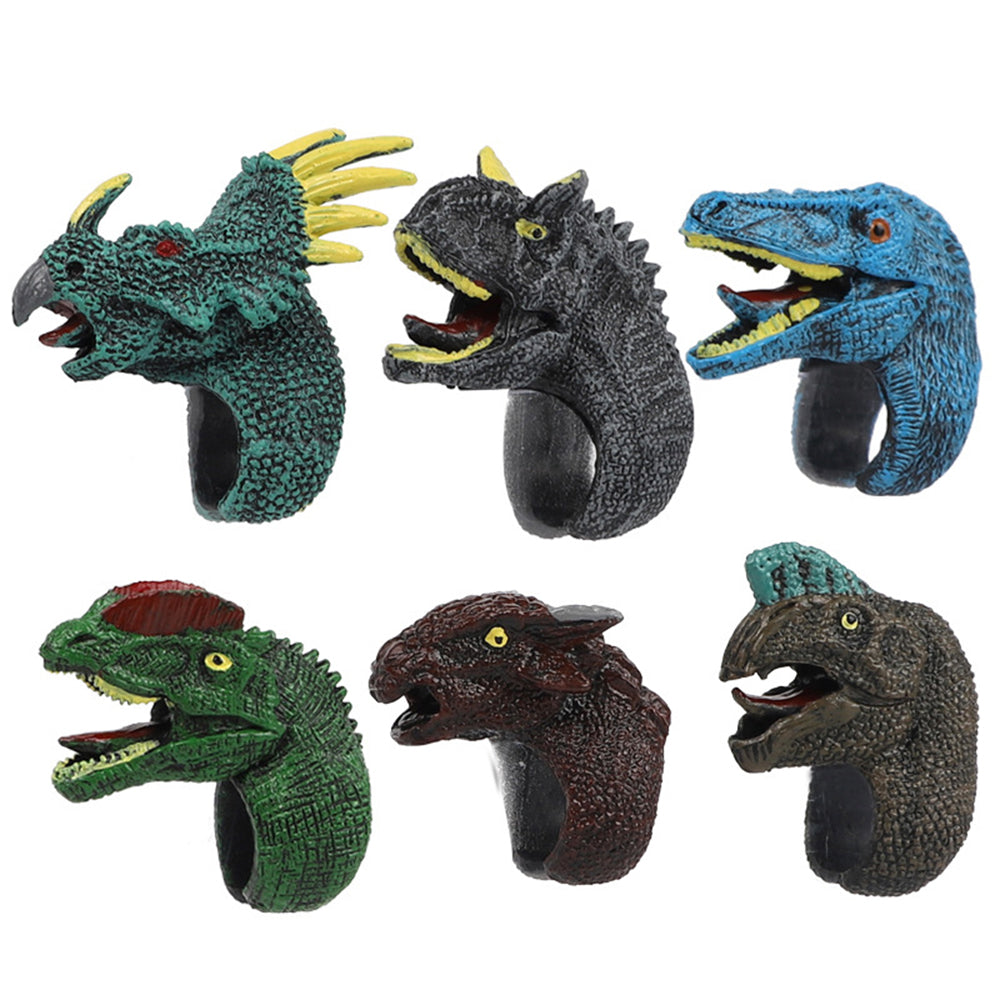12Pcs Children Dinosaur Finger Ring Toys