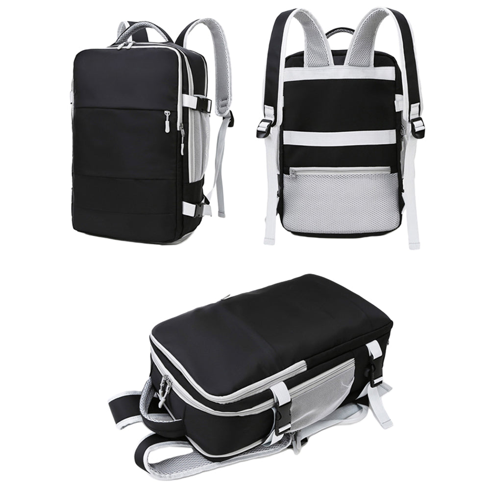 Water Resistant Mommy Bag Diaper Bag Travel Backpack with USB Port Black