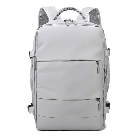 Water Resistant Mommy Bag Diaper Bag Travel Backpack with USB Port Light Grey