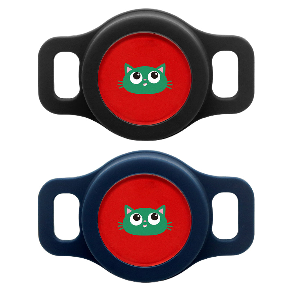 2X DIY Writable Protective Case Compatible with Airtag Tracker Black Navy Blue