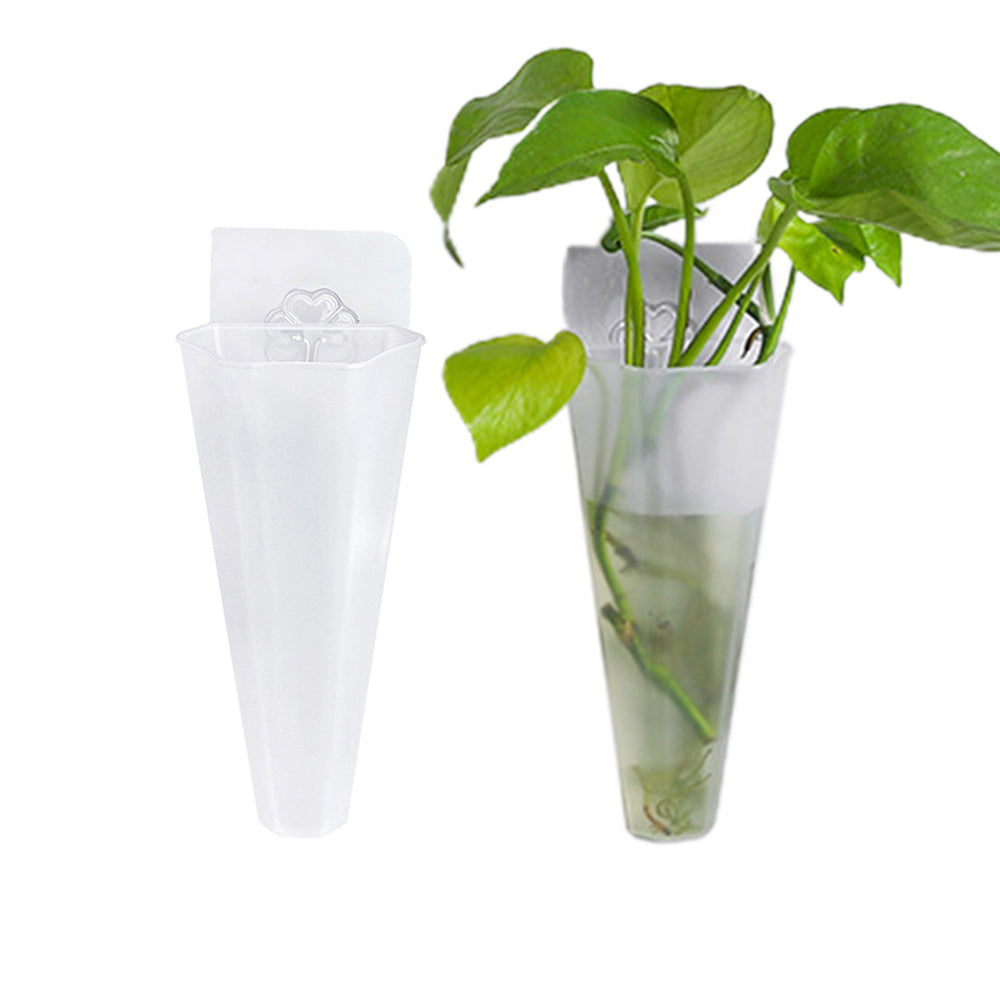 2X Wall Mounted Hydroponic Plant Pot Clear
