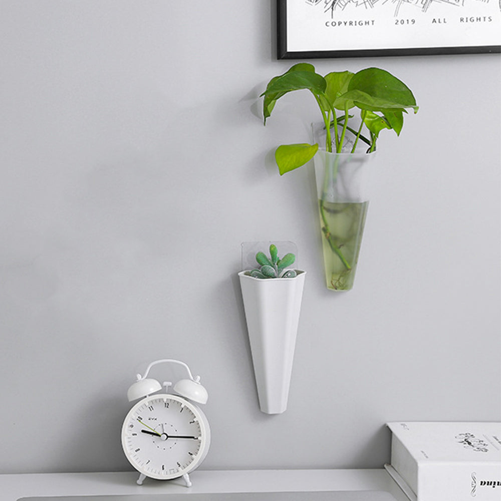 2X Wall Mounted Hydroponic Plant Pot White