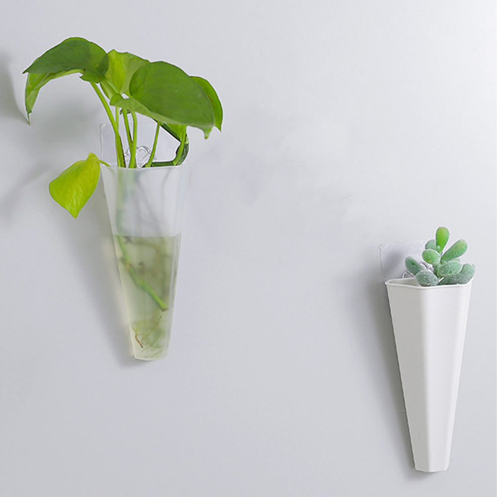 2X Wall Mounted Hydroponic Plant Pot White