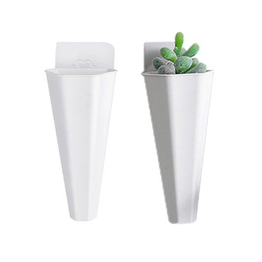 2X Wall Mounted Hydroponic Plant Pot White