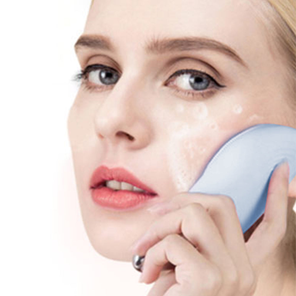 1X Ultrasonic Electric Silicone Face Cleansing Brush Blue