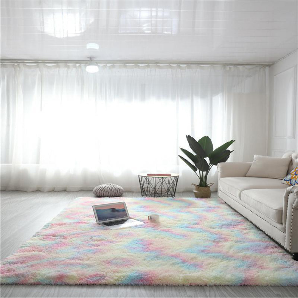 160x120cm Dye Fluffy Plush Rug Floor Carpet Colorful