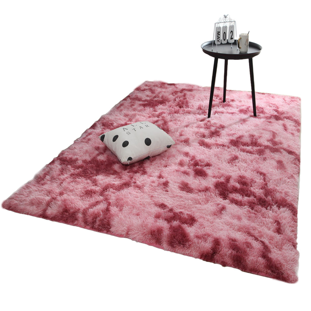 160x80cm Dye Fluffy Plush Rug Floor Carpet Red