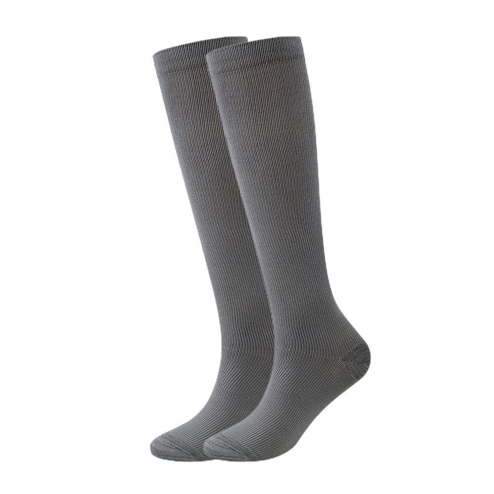 3 Pairs 15-20mmHg Solid Color Knee Length Compression Socks Running Socks S-M
