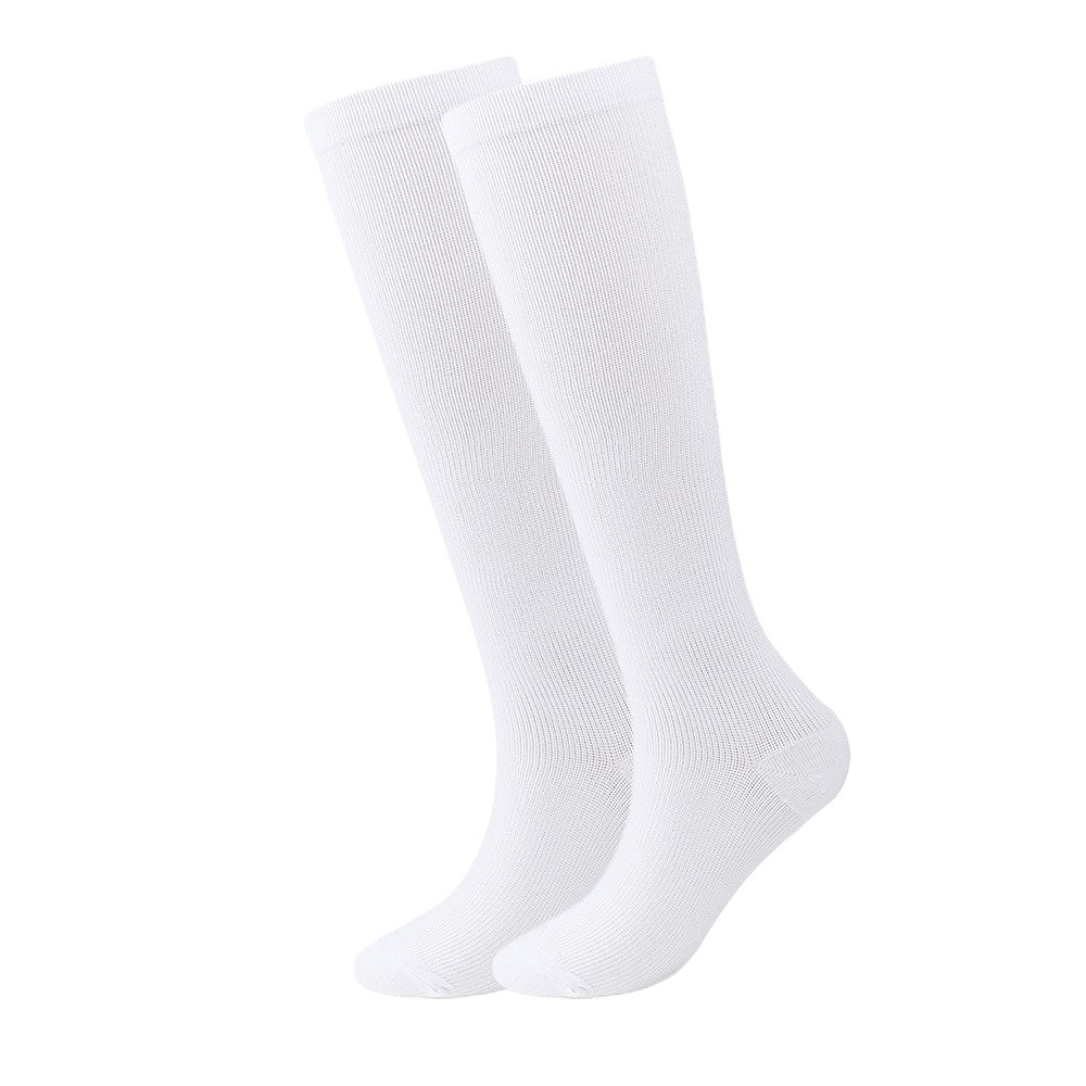 3 Pairs 15-20mmHg Solid Color Knee Length Compression Socks Running Socks S-M