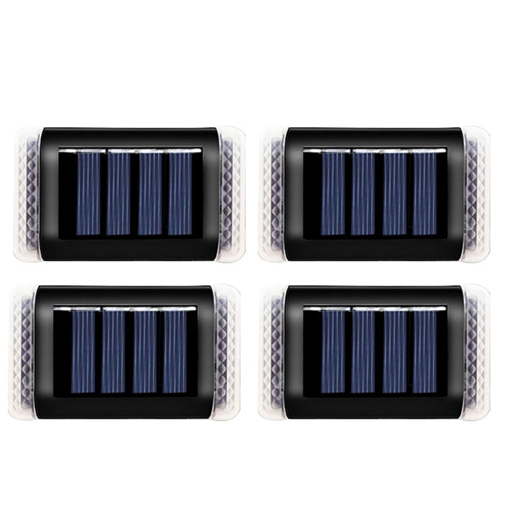 4Pcs Solar Step Lights Wall Lamp White Light