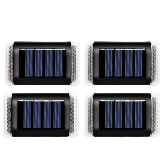 4Pcs Solar Step Lights Wall Lamp White Light