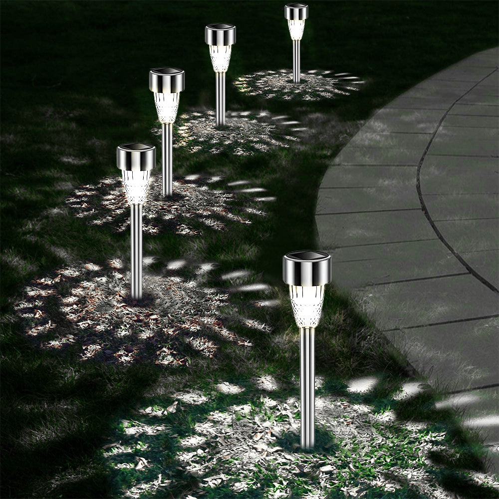 8Pcs Solar Powered Lamps Ground Lights White Light