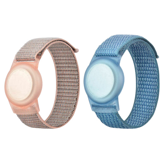 2Pcs 170mm Wristband Strap Tracker Protective Case for Airtag Blue Pink