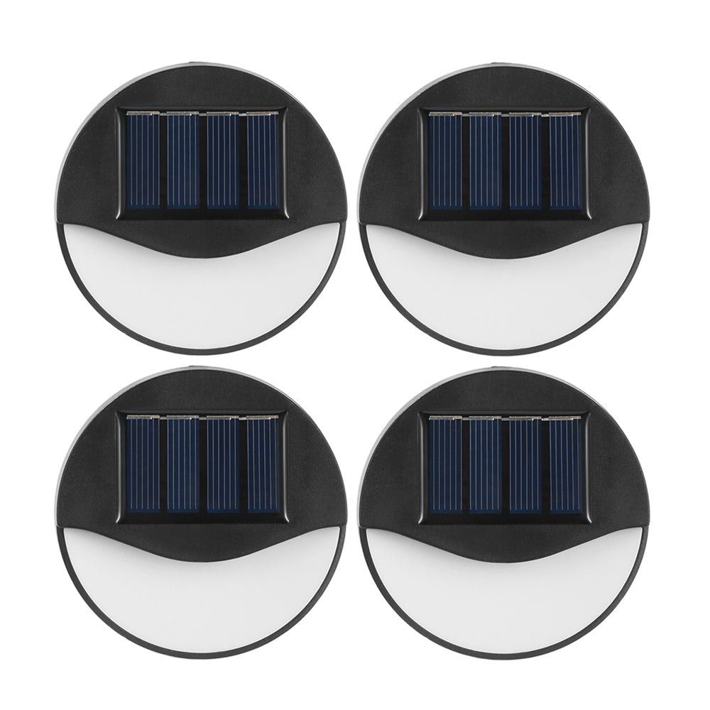 4Pcs Solar Powered Step Lights Fence Lamp Warm Light