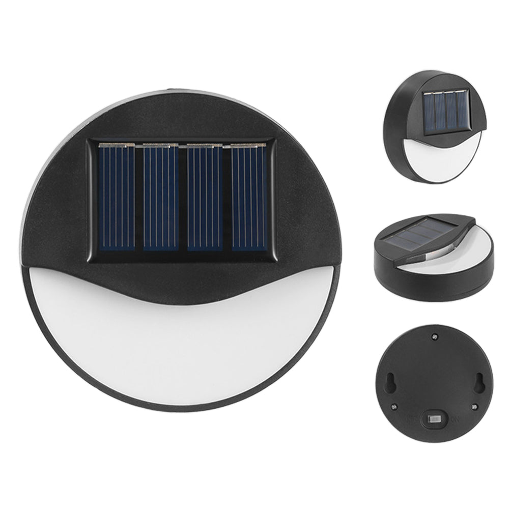 4Pcs Solar Powered Step Lights Fence Lamp Warm Light