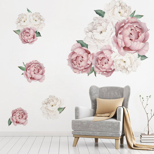 Self Adhesive Peony Flower Wall Sticker Wallpaper