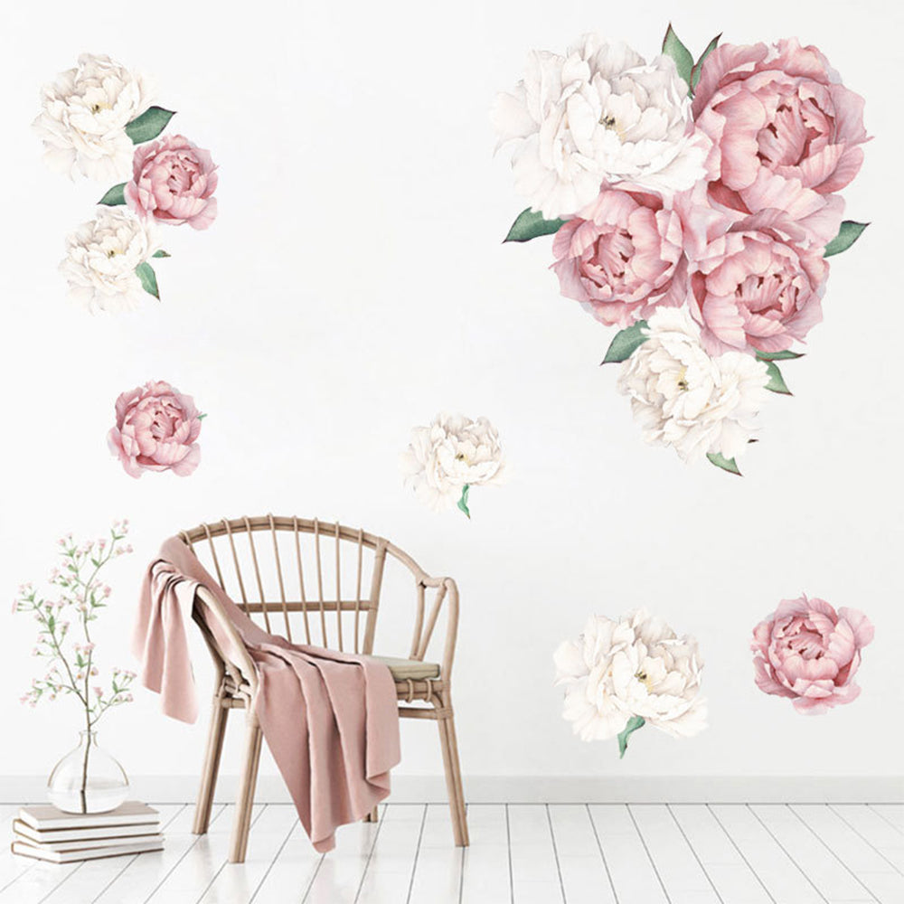Self Adhesive Peony Flower Wall Sticker Wallpaper