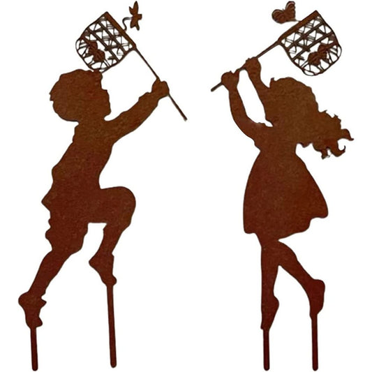 2X Metal Garden Silhouette Stake