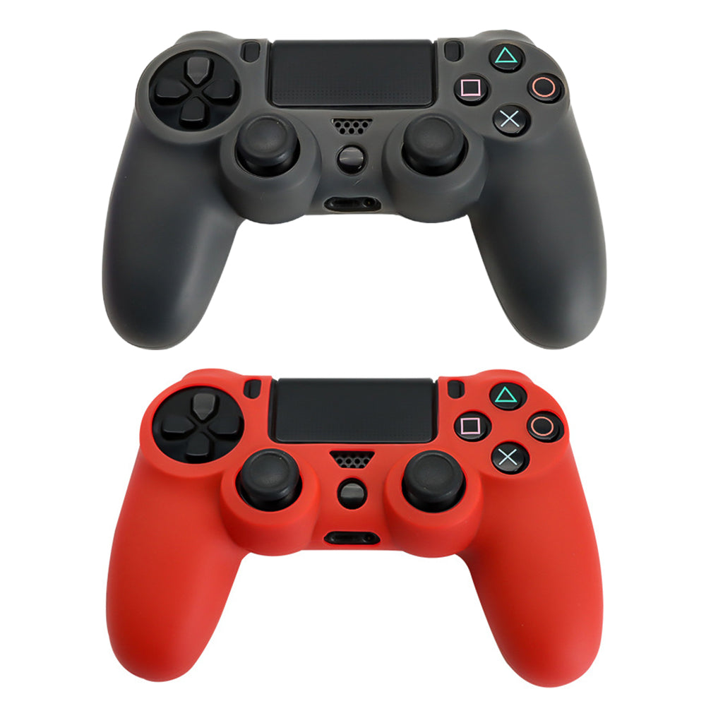 2 X Silicone Cover Grip Protective Case for Playstation PS4 Controller Red Black