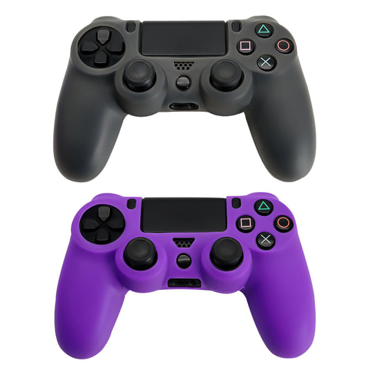 2 X Silicone Cover Grip Protective Case for Playstation PS4 Controller Purple Black