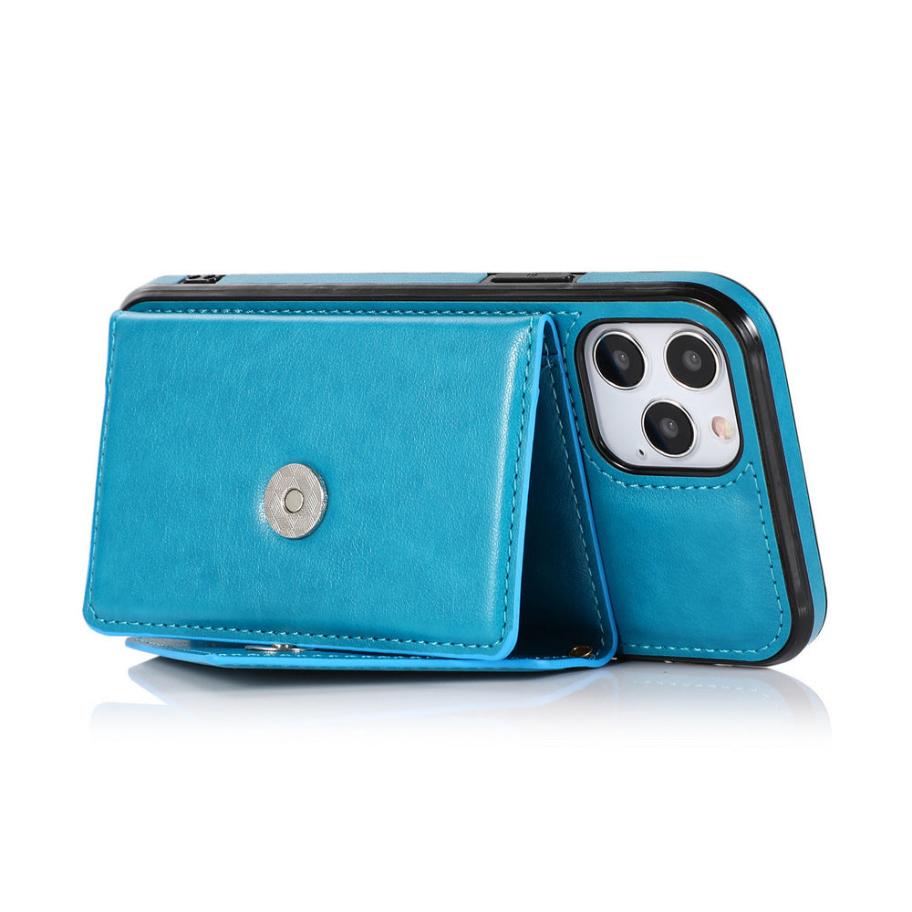 PU Leather Wallet Crossbody Phone Case for iPhone 13mini Blue