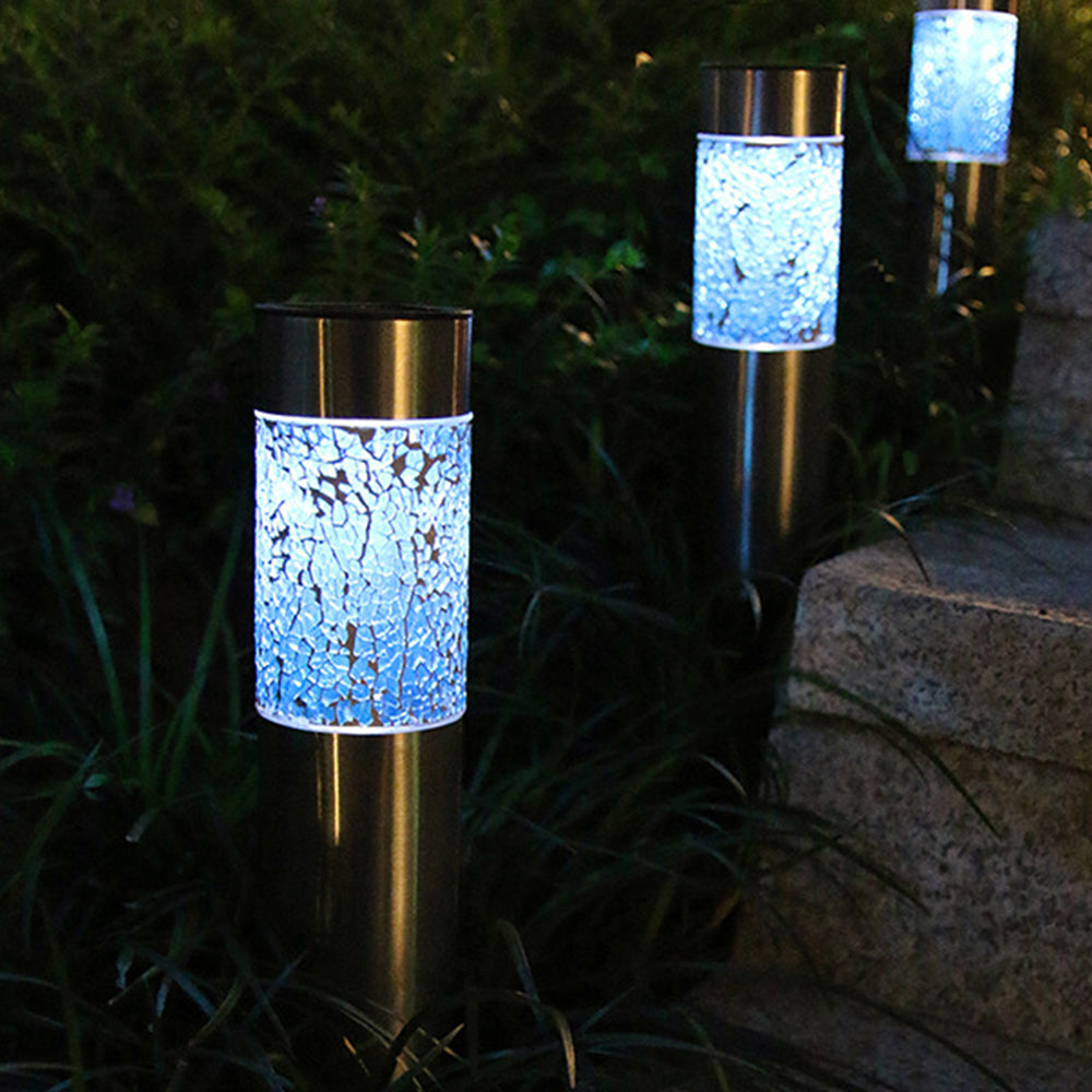 2 X Mosaic Solar Light Patio Lamp Solar Lighting Outdoor Garden Decor Blue