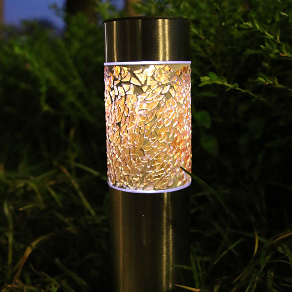 2 X Mosaic Solar Light Patio Lamp Solar Lighting Outdoor Garden Decor Orange