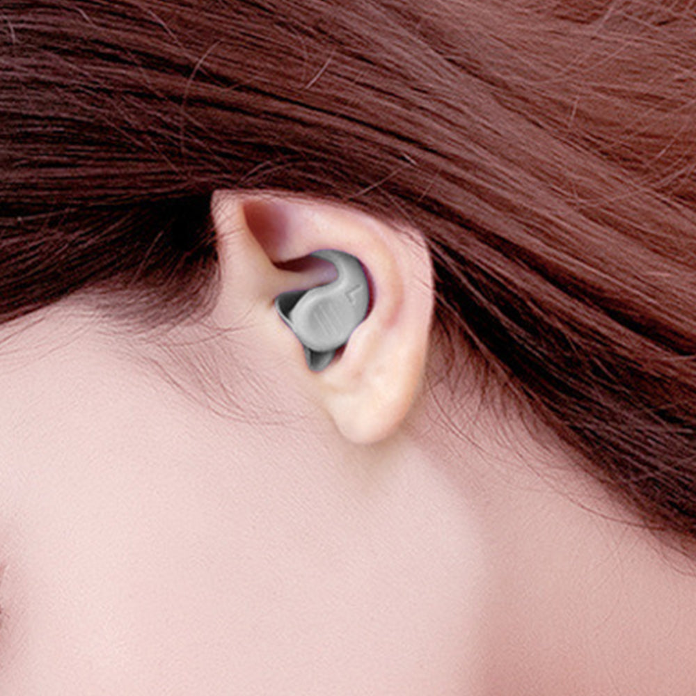 2 Pairs of Reusable Sleep Noise Reduction Ear Plugs Black Grey