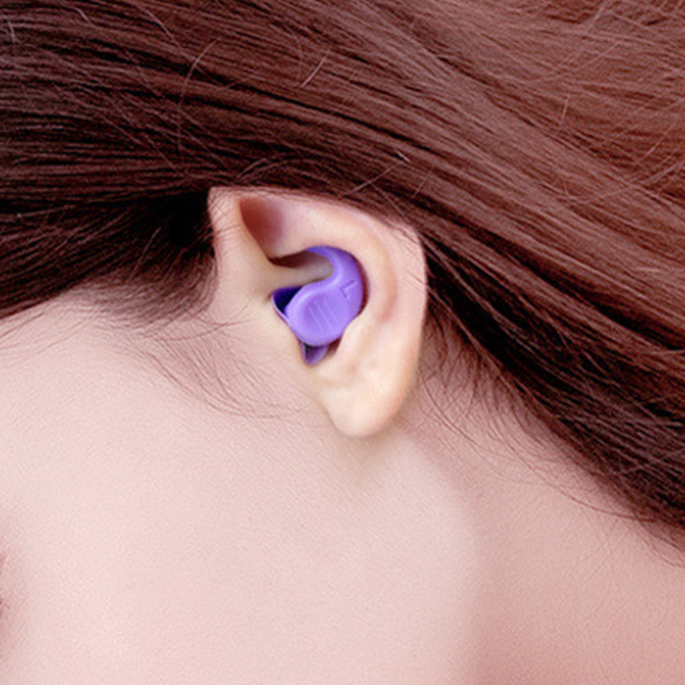 2 Pairs of Reusable Sleep Noise Reduction Ear Plugs Purple Grey