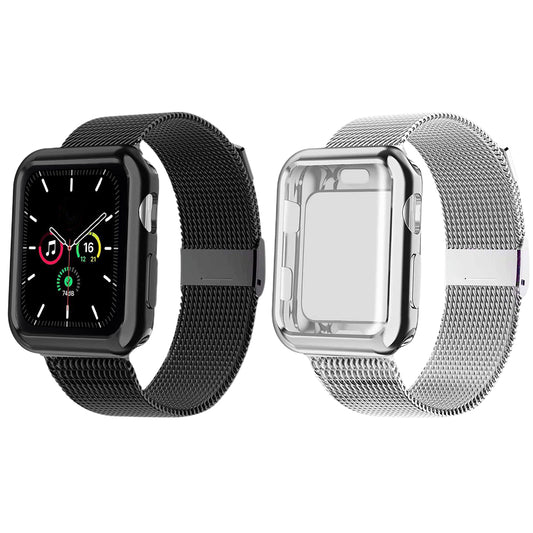 2X Metal Watch Band with Screen Protective Case for Apple Watch iWatch 40mm