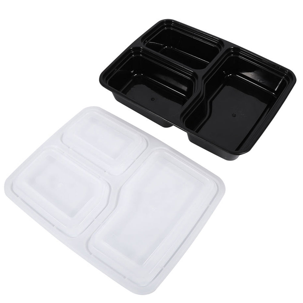 10X Black Reusable Food Storage Container Lunch Box 1050ML