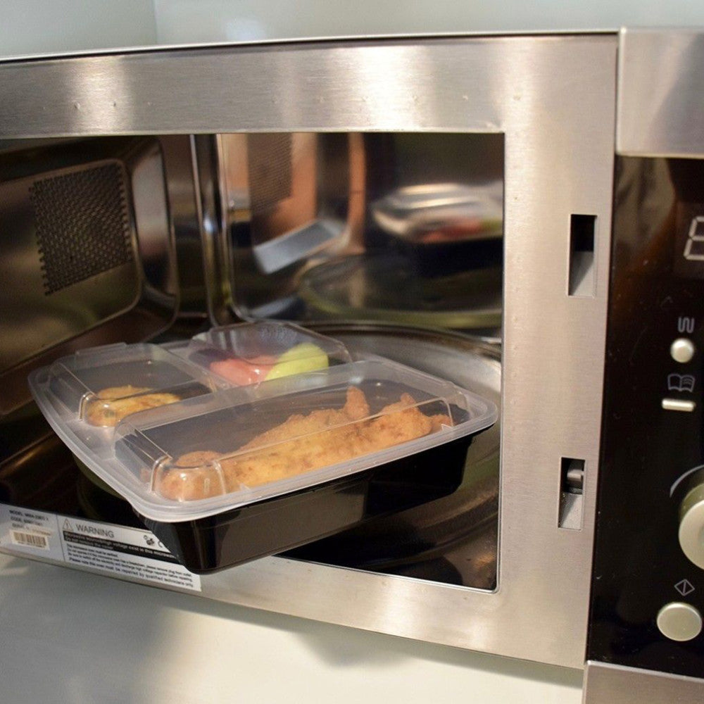 10X Black Reusable Food Storage Container Lunch Box 1050ML