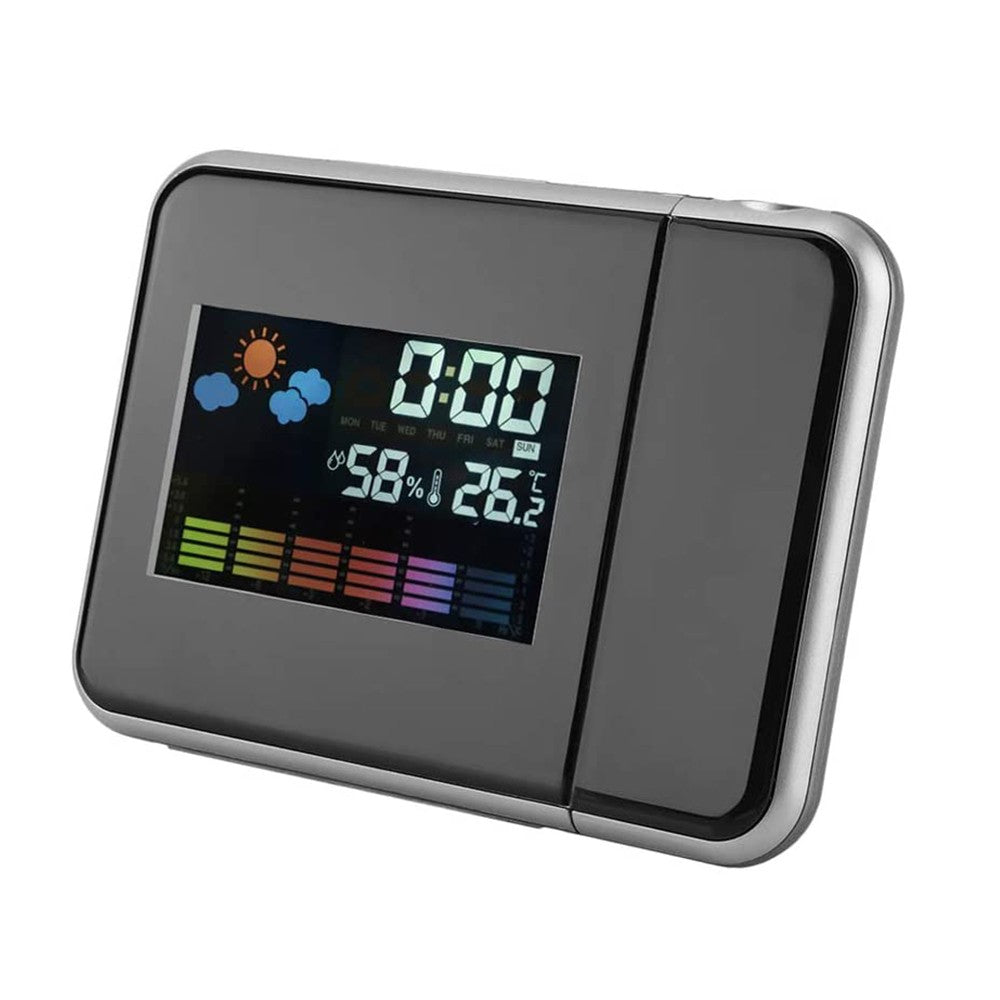 2Pcs Digital Projection Alarm Clock Thermometer Indoor Humidity Monitor